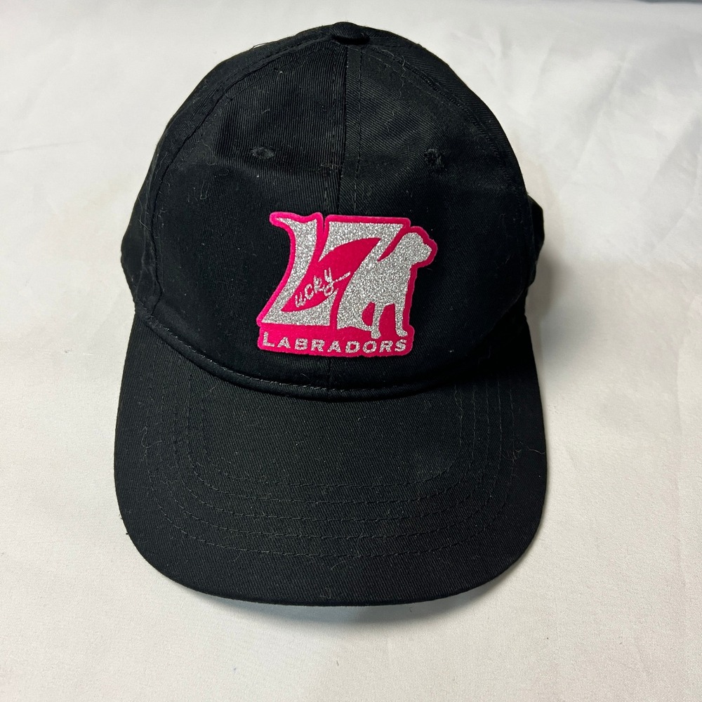 Lucky Labradors Hat Baseball Cap Dog Logo‎ Pink Glitter Adjustable